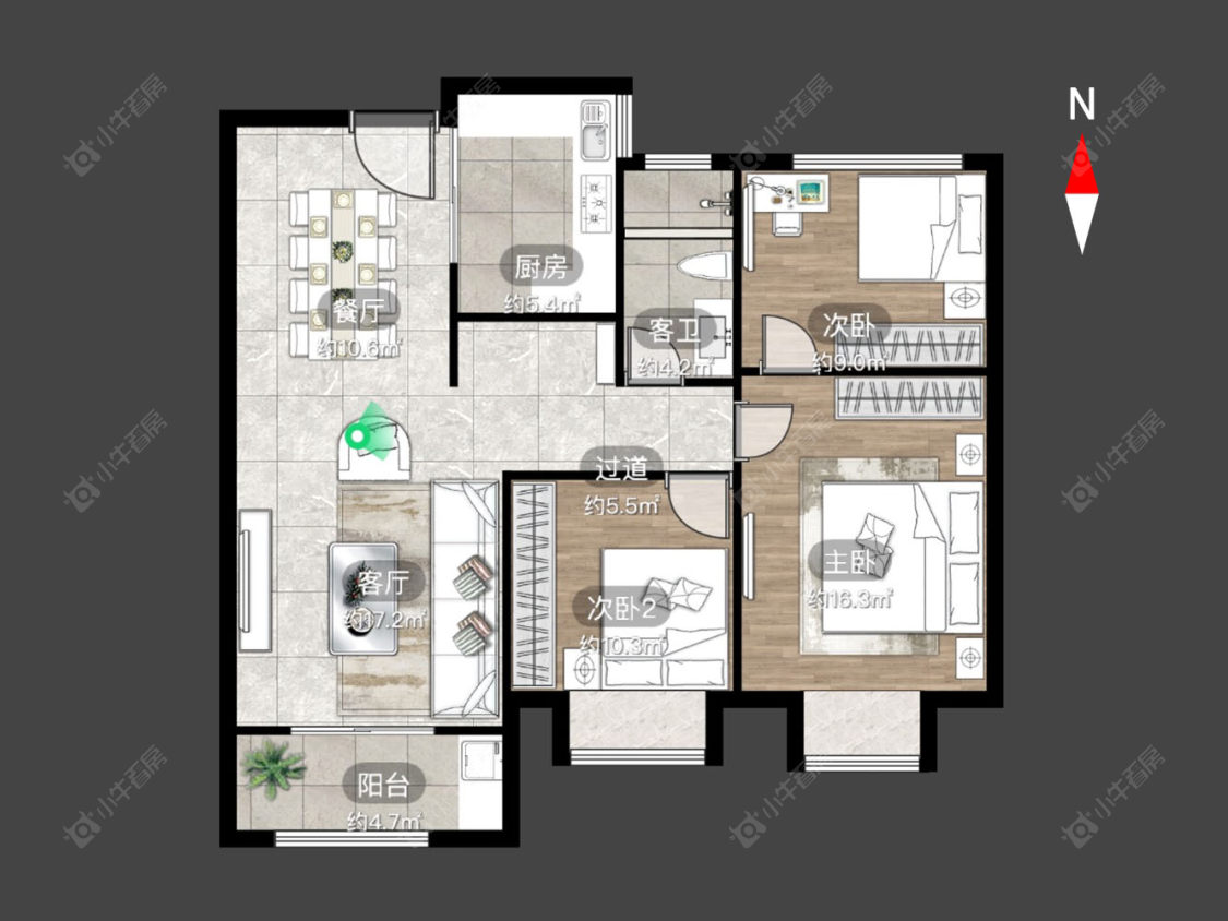 常州世茂香槟湖五期在售二手房源户型图_小牛看房