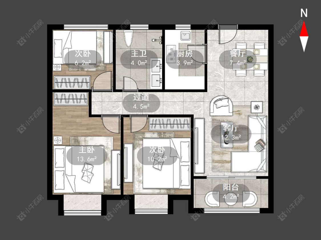 常州港悦府在售二手房源户型图_小牛看房