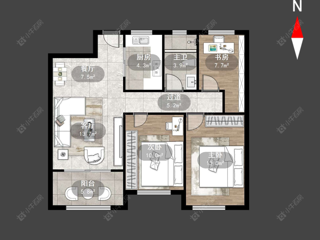 常州蔚蓝天地一二期在售二手房源户型图_小牛看房