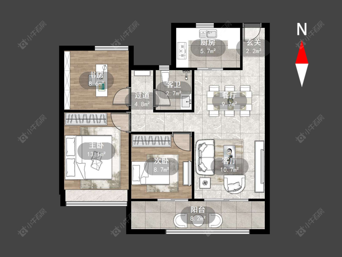 常州中梁金科启宸在售二手房源户型图_小牛看房