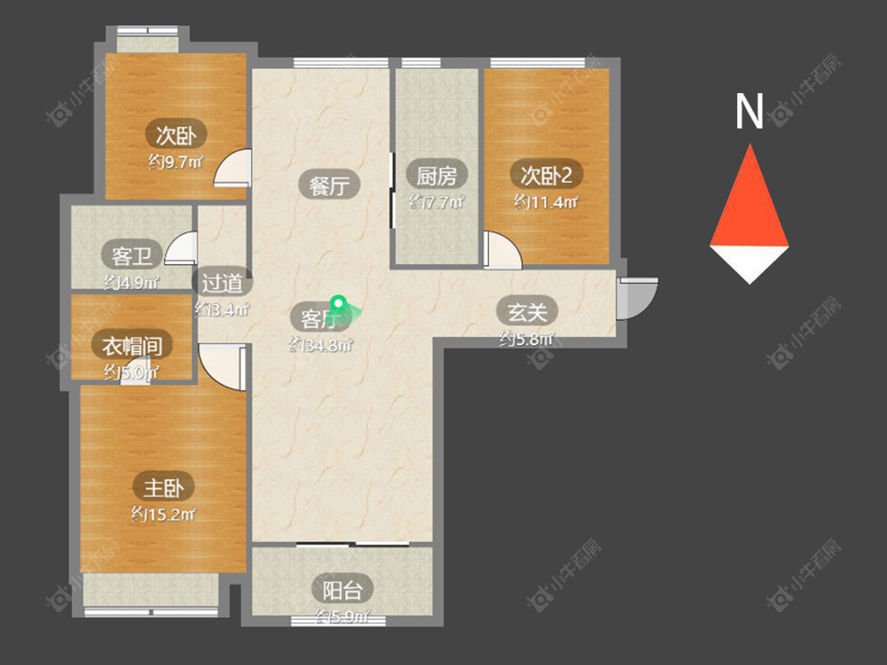 常州万达中央华城在售二手房源户型图_小牛看房