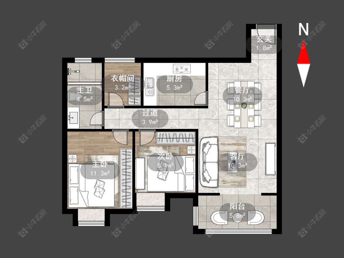 常州滨江明珠城西区在售二手房源户型图_小牛看房