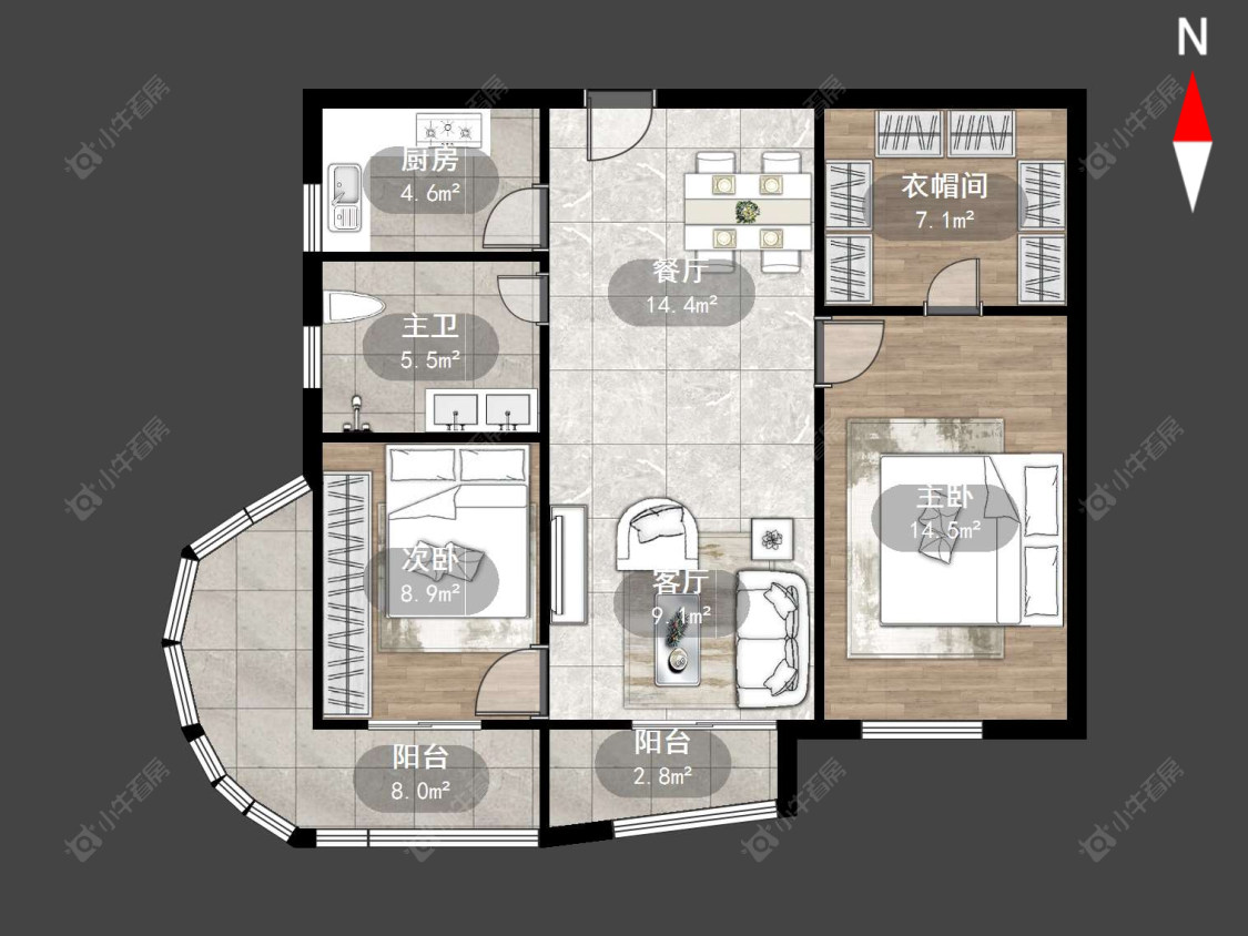 常州中意宝第在售二手房源户型图_小牛看房
