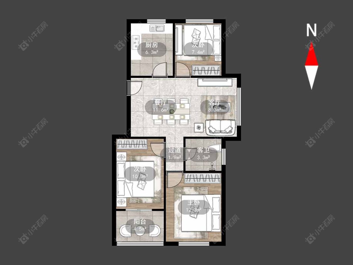 常州聚盛花园在售二手房源户型图_小牛看房