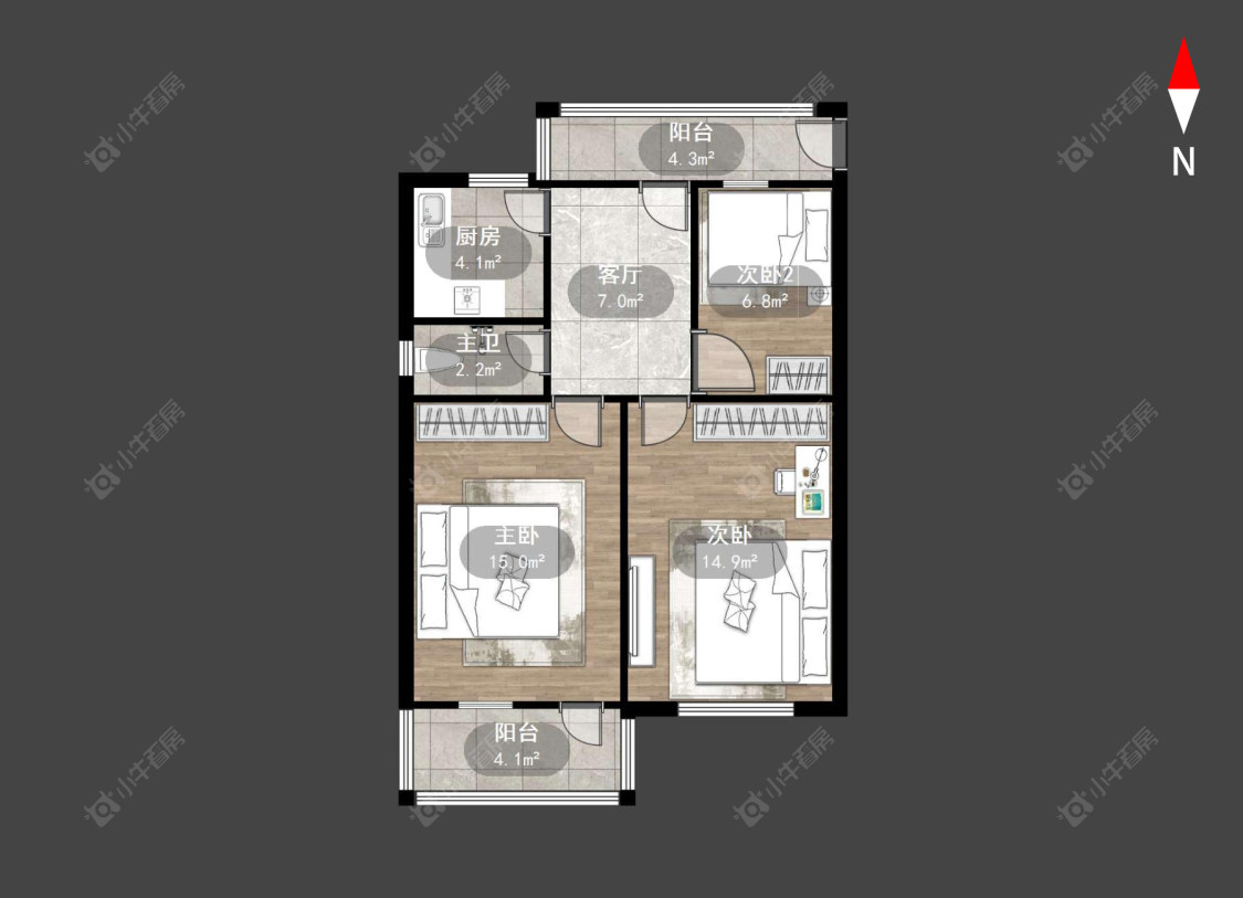 常州工人新村南在售二手房源户型图_小牛看房