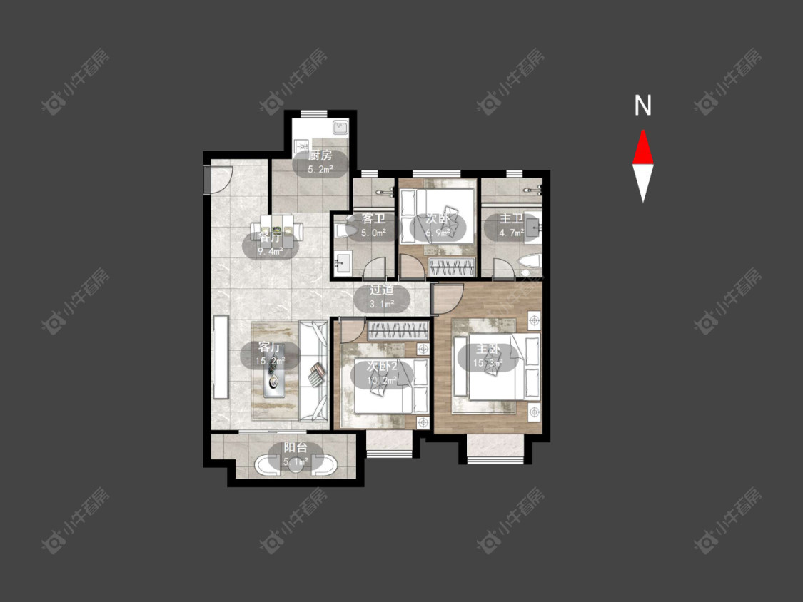 常州天奕云著在售二手房源户型图_小牛看房