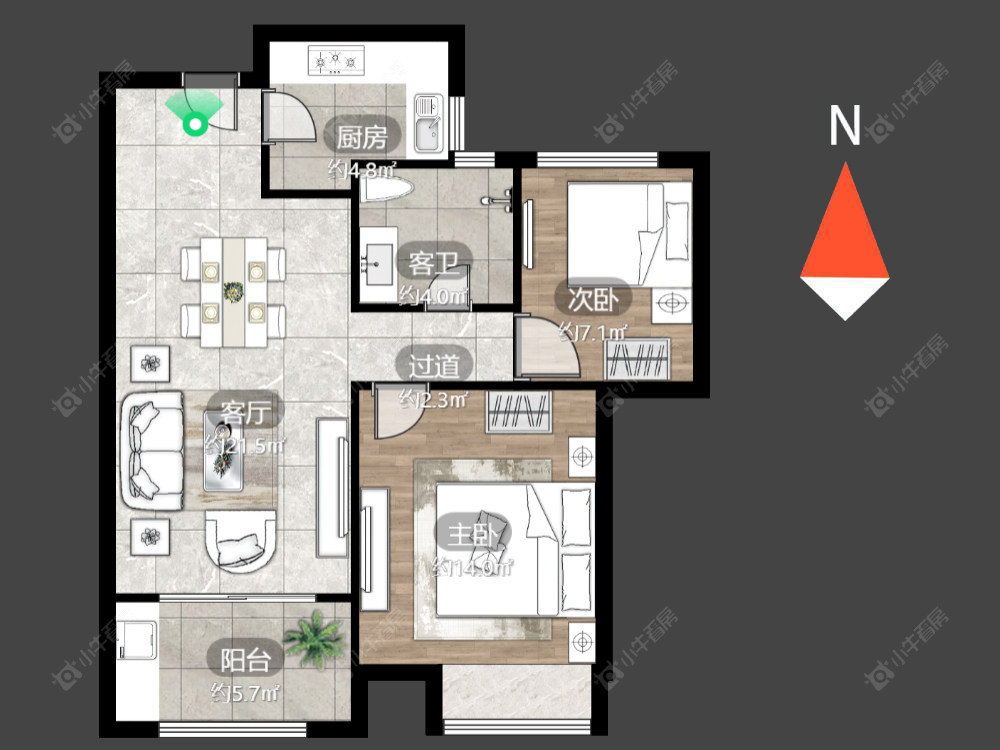 常州紫金城南区在售二手房源户型图_小牛看房