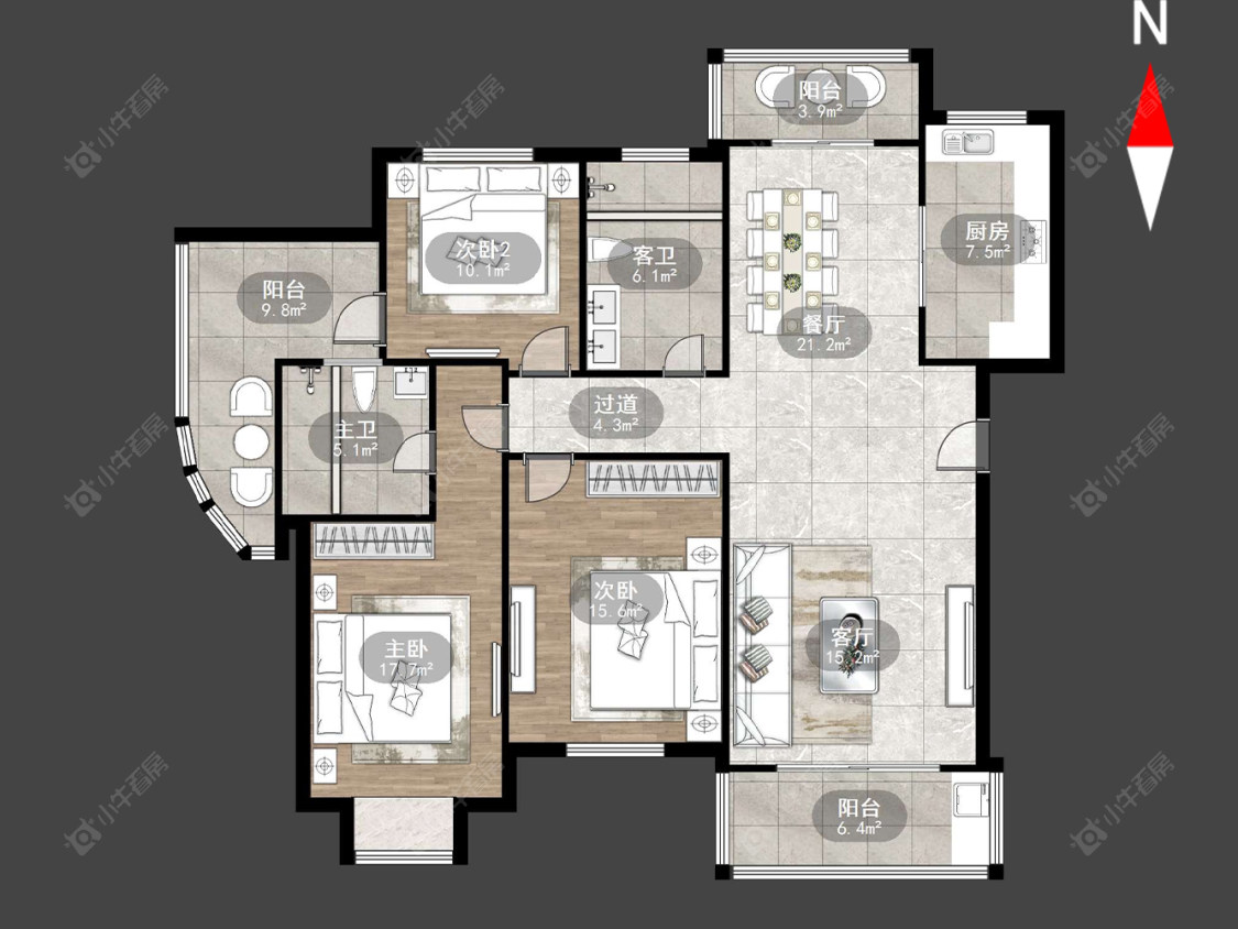常州申达花苑在售二手房源户型图_小牛看房