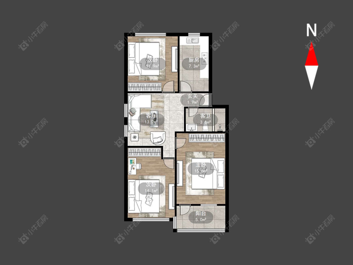 常州翠竹新村东北区在售二手房源户型图_小牛看房