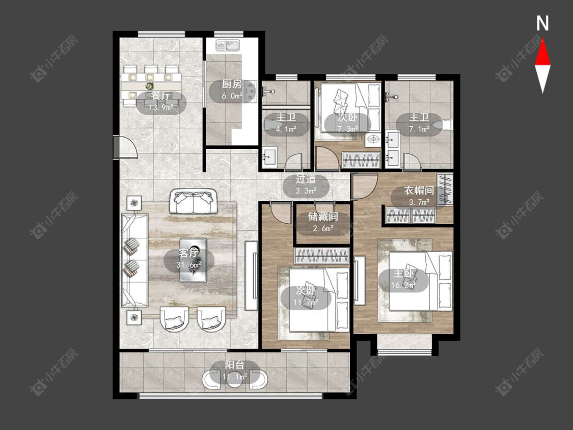 龙城金茂府西区房源户型图 常州龙城金茂府西区在售二手房源户型图_小牛看房