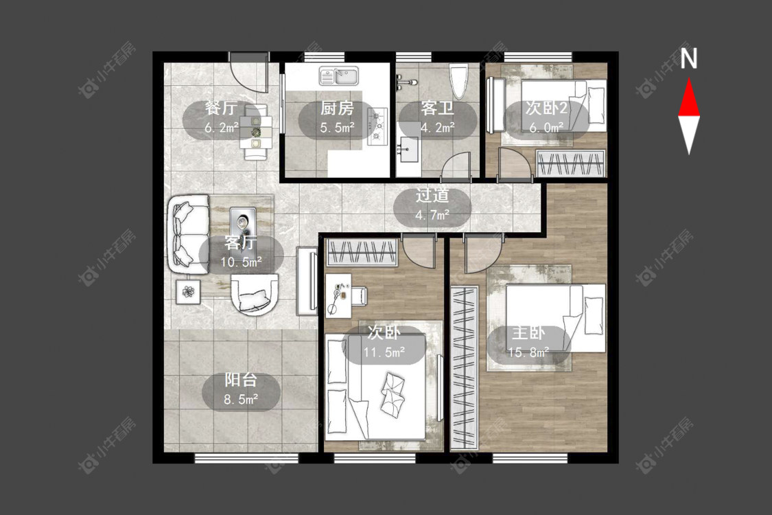 常州紫金城北区在售二手房源户型图_小牛看房