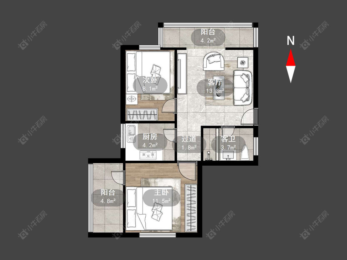 红梅西村房源户型图 常州红梅西村在售二手房源户型图_小牛看房