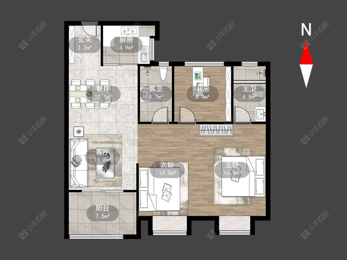 常州路劲城市印象在售二手房源户型图_小牛看房