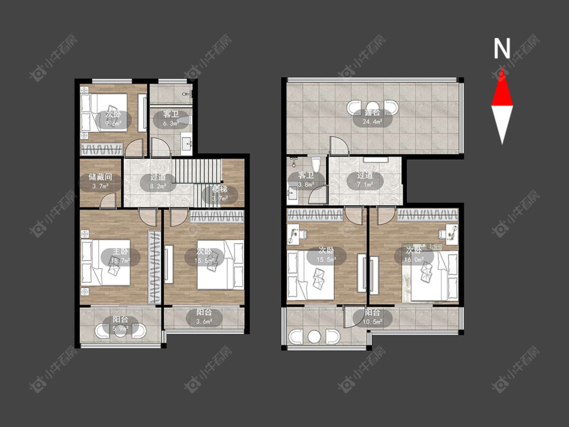 常州丽华南村别墅区在售二手房源户型图_小牛看房