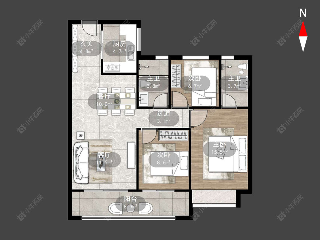 常州保利和光晨樾在售二手房源户型图_小牛看房