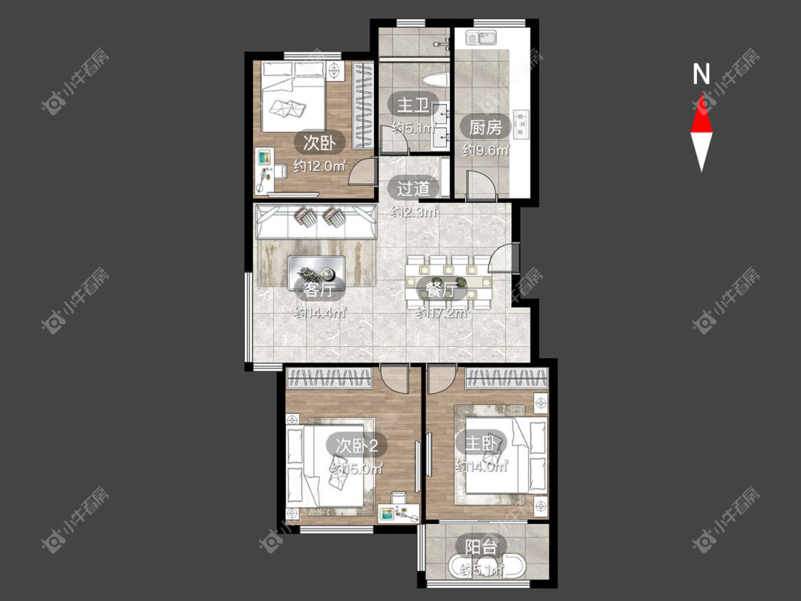 常州香树湾名苑在租房源户型图_小牛看房
