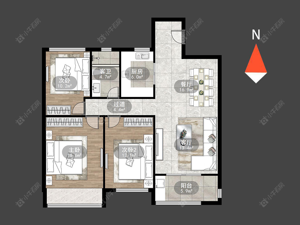 常州御城在售二手房源户型图_小牛看房