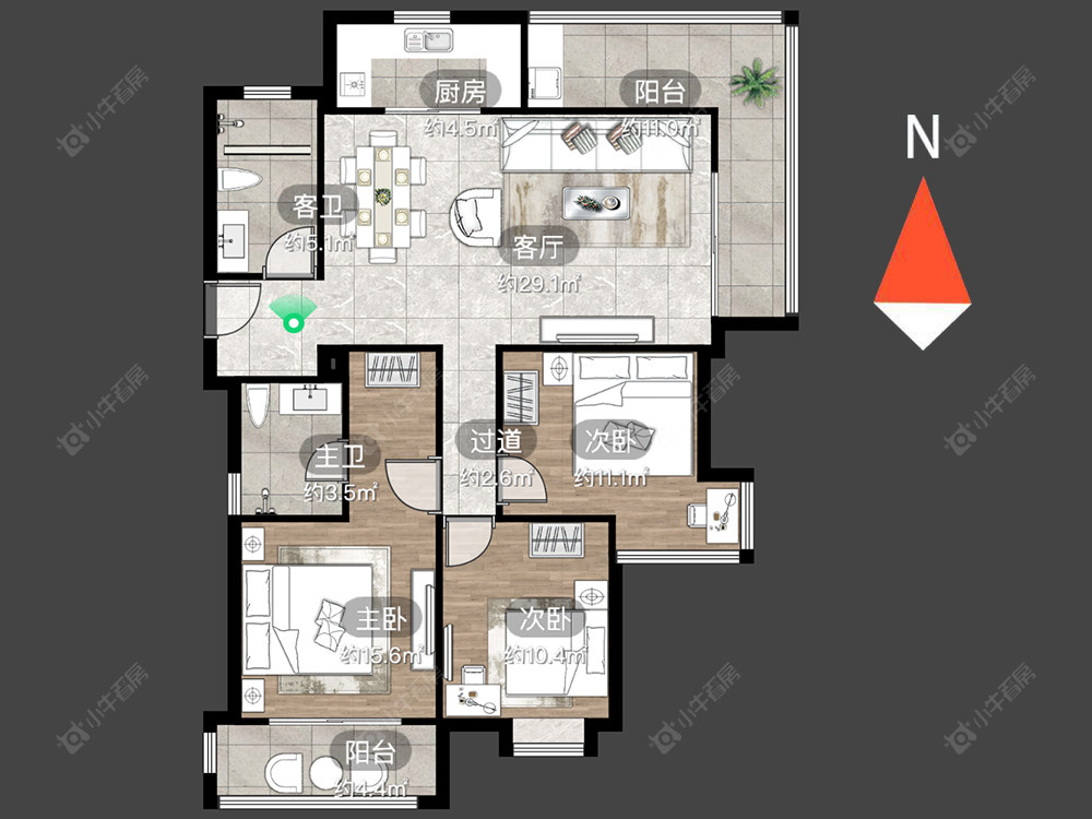 常州御水华庭一期在售二手房源户型图_小牛看房