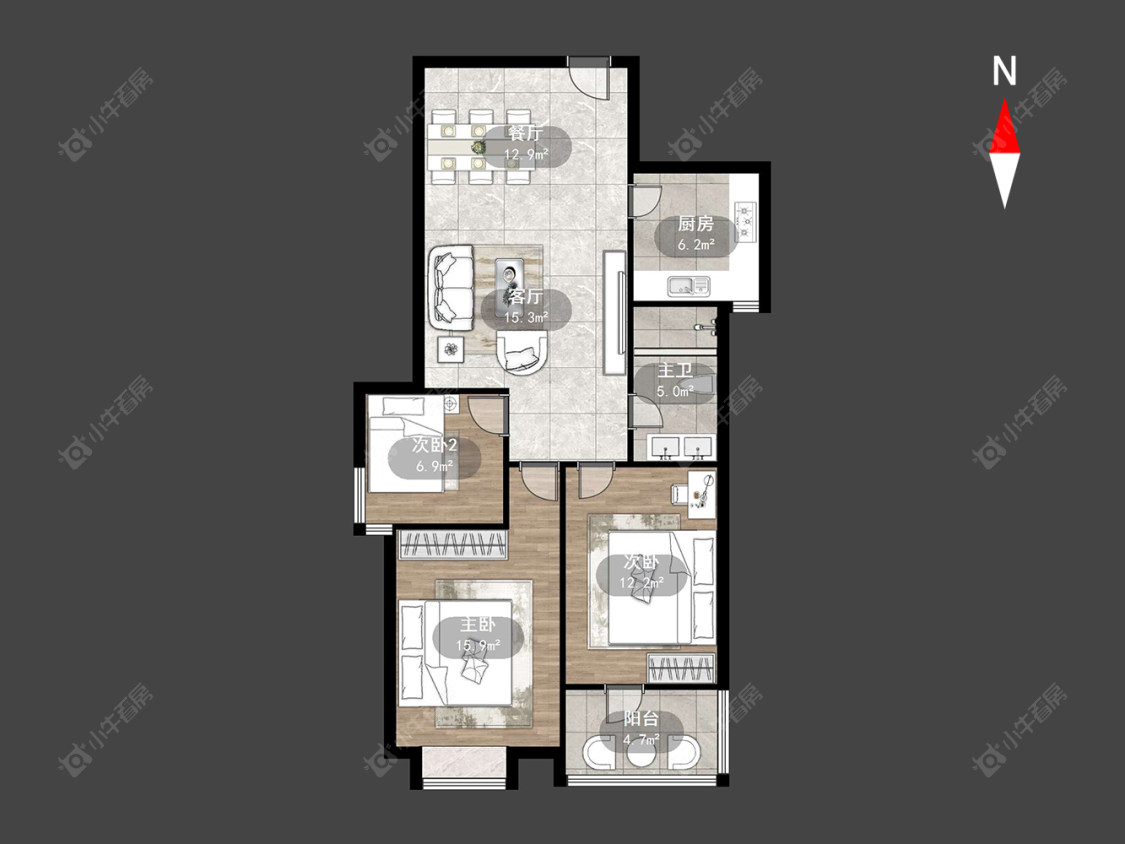 常州绿园爱舍南区在售二手房源户型图_小牛看房