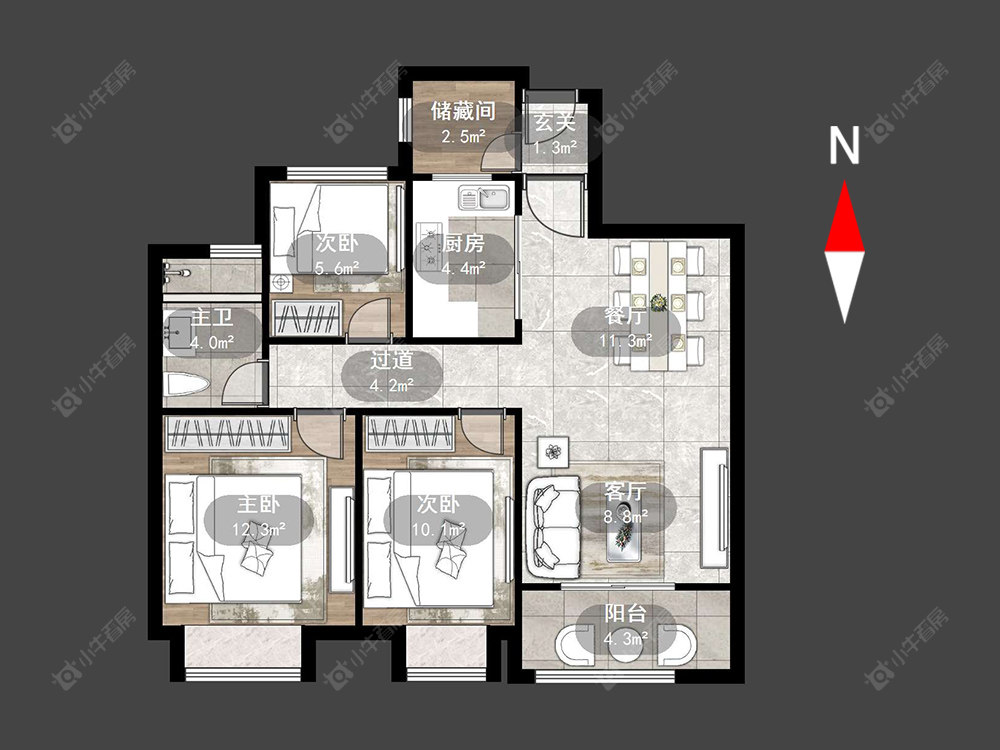 常州招商花园城在售二手房源室内图_小牛看房