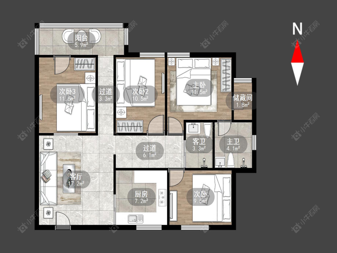 常州侨光苑在售二手房源户型图_小牛看房