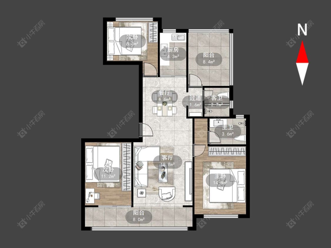 常州中梁百悦城在售二手房源户型图_小牛看房