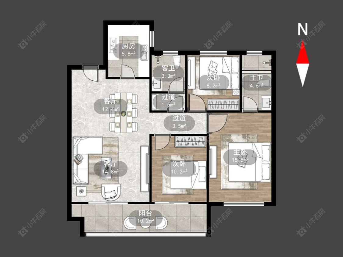 常州天启瑞禧花园在售二手房源户型图_小牛看房