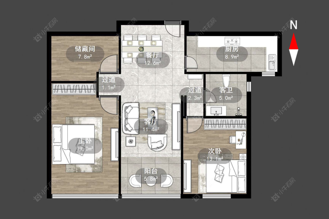 常州吾悦广场南区在售二手房源户型图_小牛看房