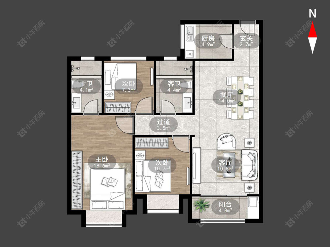 常州路劲城四期在售二手房源户型图_小牛看房