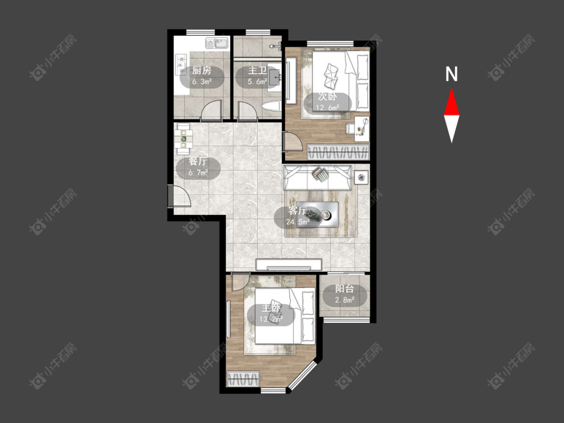 常州滨江明珠城东区在售二手房源户型图_小牛看房