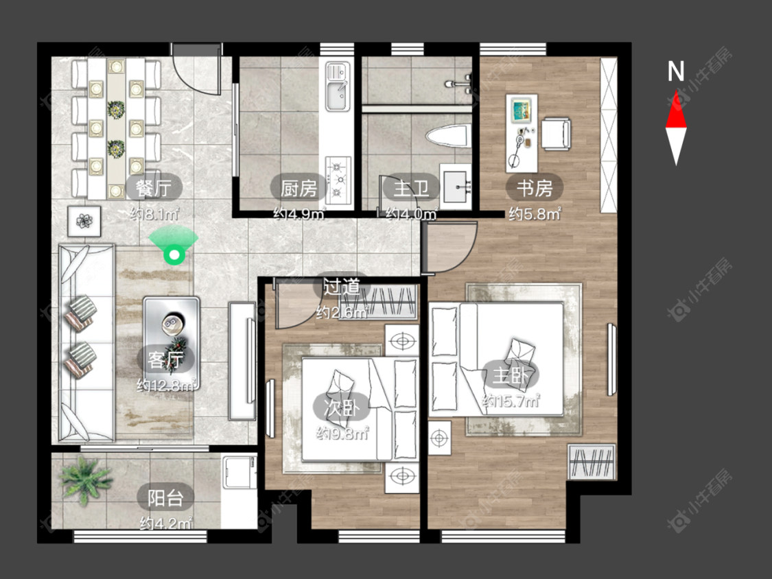 常州九龙仓时代上院在售二手房源户型图_小牛看房