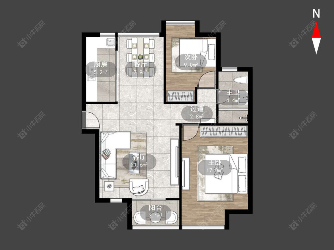 常州景瑞曦城在售二手房源户型图_小牛看房