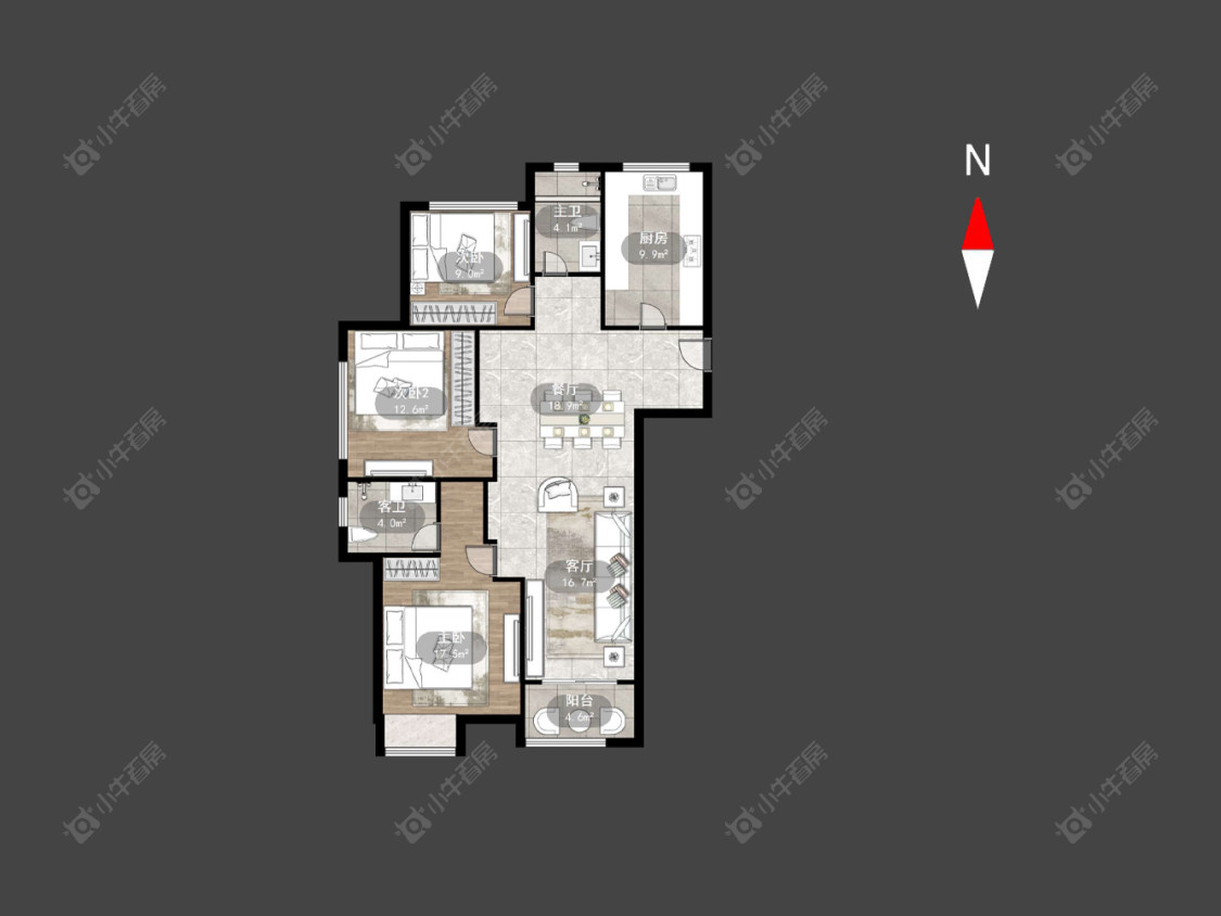 常州九龙仓繁华里在售二手房源户型图_小牛看房