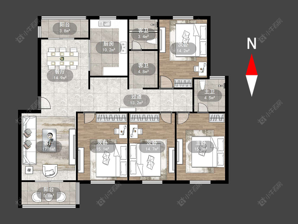 常州淹城新苑在售二手房源户型图_小牛看房