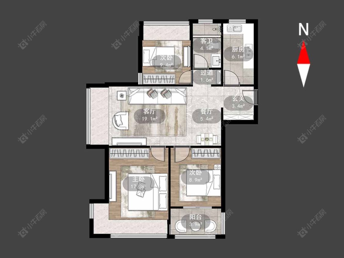 新城公馆风尚房源户型图 常州新城公馆风尚在售二手房源户型图_小牛看房