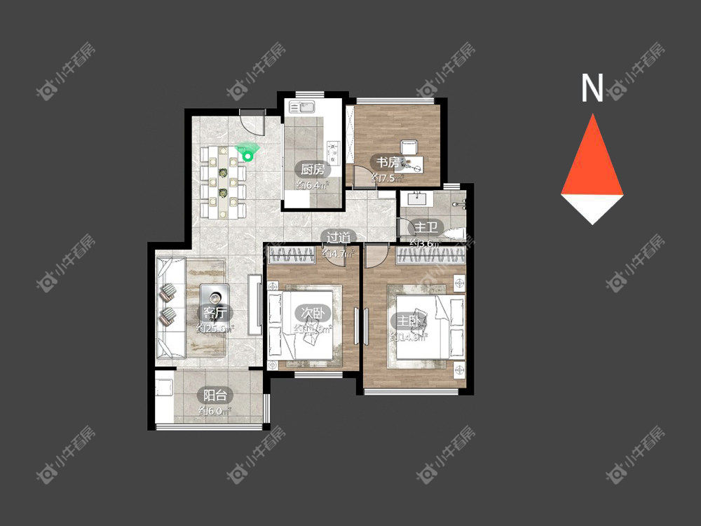 常州湖滨怡景3室2厅1卫出租_小牛看房