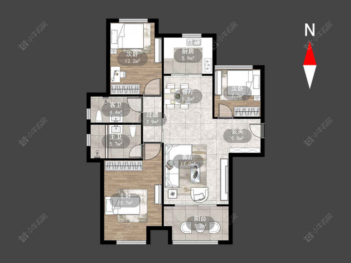 紫廷名苑房源户型图 常州紫廷名苑在售二手房源户型图_小牛看房