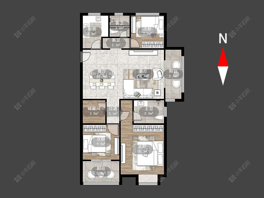 招商花园城房源户型图 常州招商花园城在售二手房源户型图_小牛看房