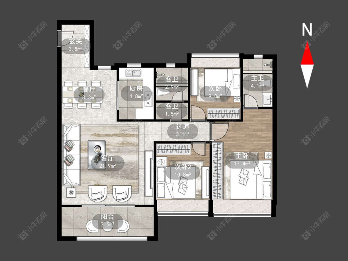 龙控公园道房源户型图 常州龙控公园道在售二手房源户型图_小牛看房