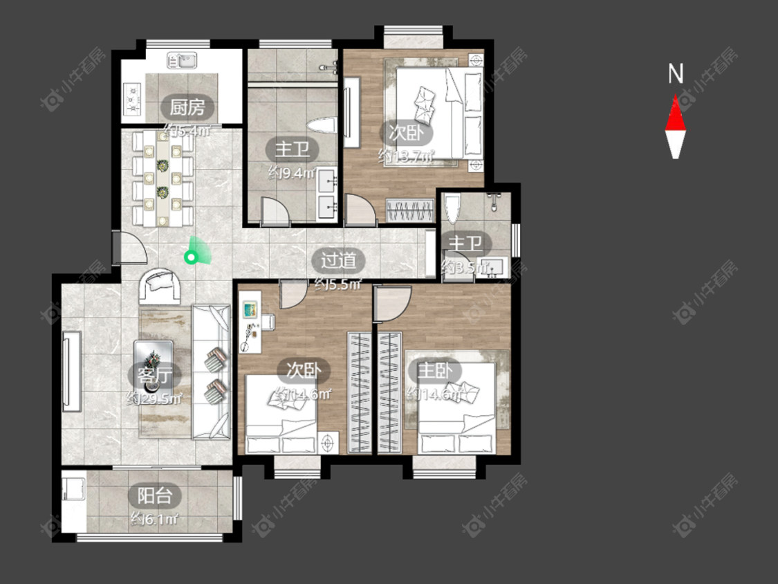 常州采菱公寓在售二手房源户型图_小牛看房