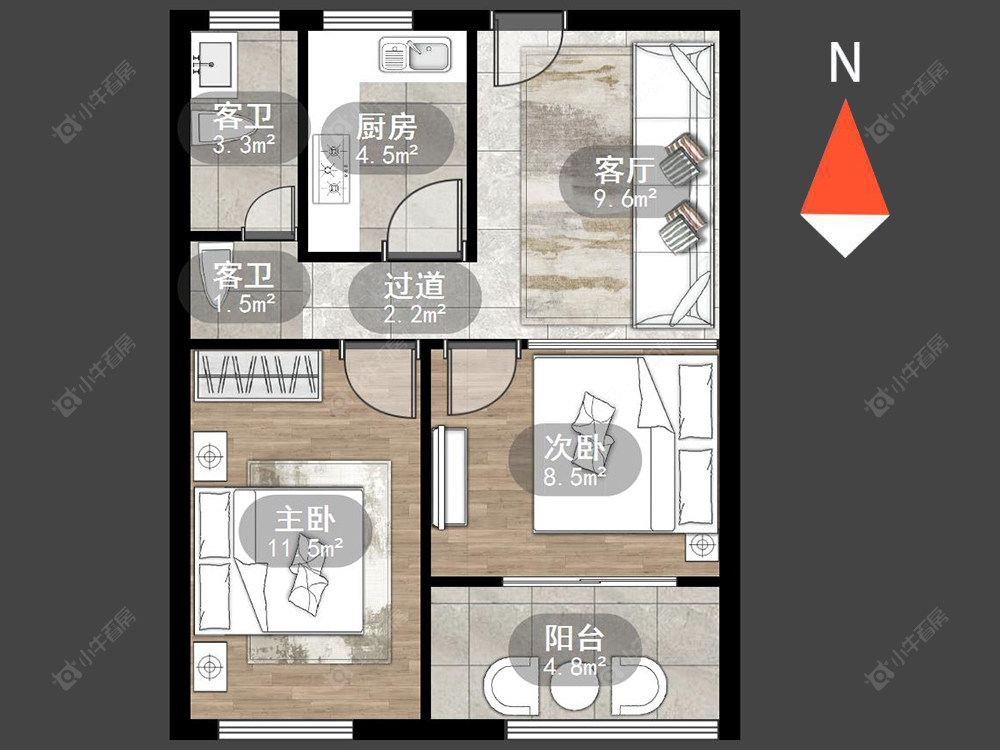 常州星湖广场在售二手房源户型图_小牛看房