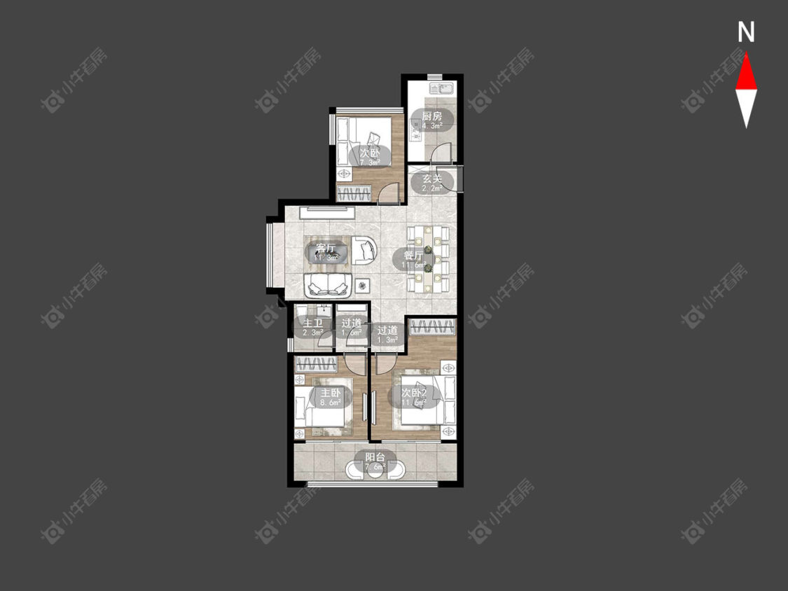 常州雅居乐路劲棠颂在售二手房房源户型图_小牛看房