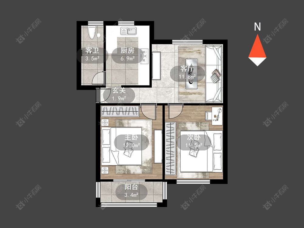 常州北建新村在售二手房房源户型图_小牛看房