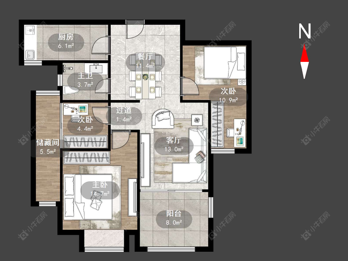 常州华润国际二期在售二手房源户型图_小牛看房