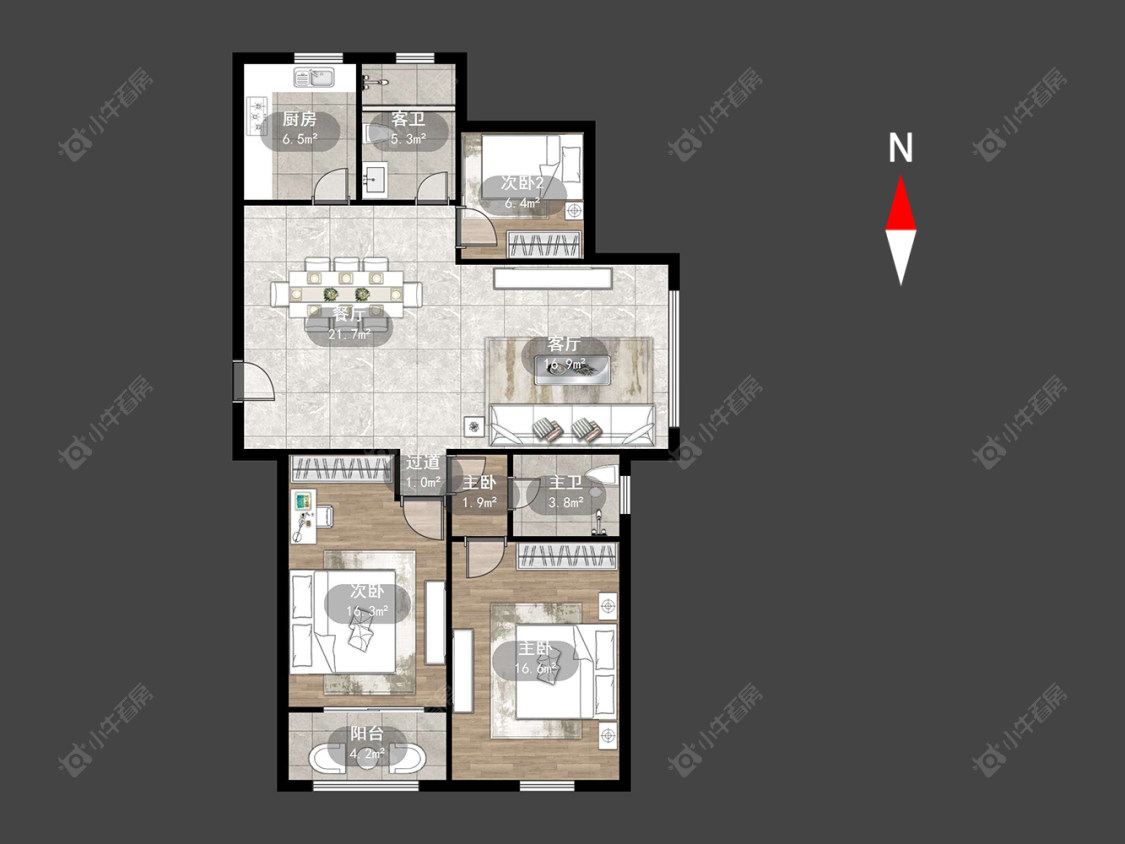 常州白马公馆在售二手房源户型图_小牛看房