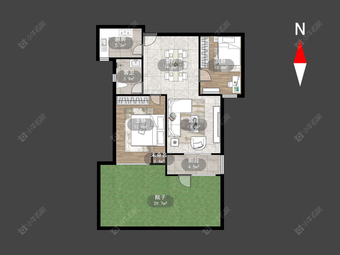 常州新城尚东区花园东区在售二手房源户型图_小牛看房