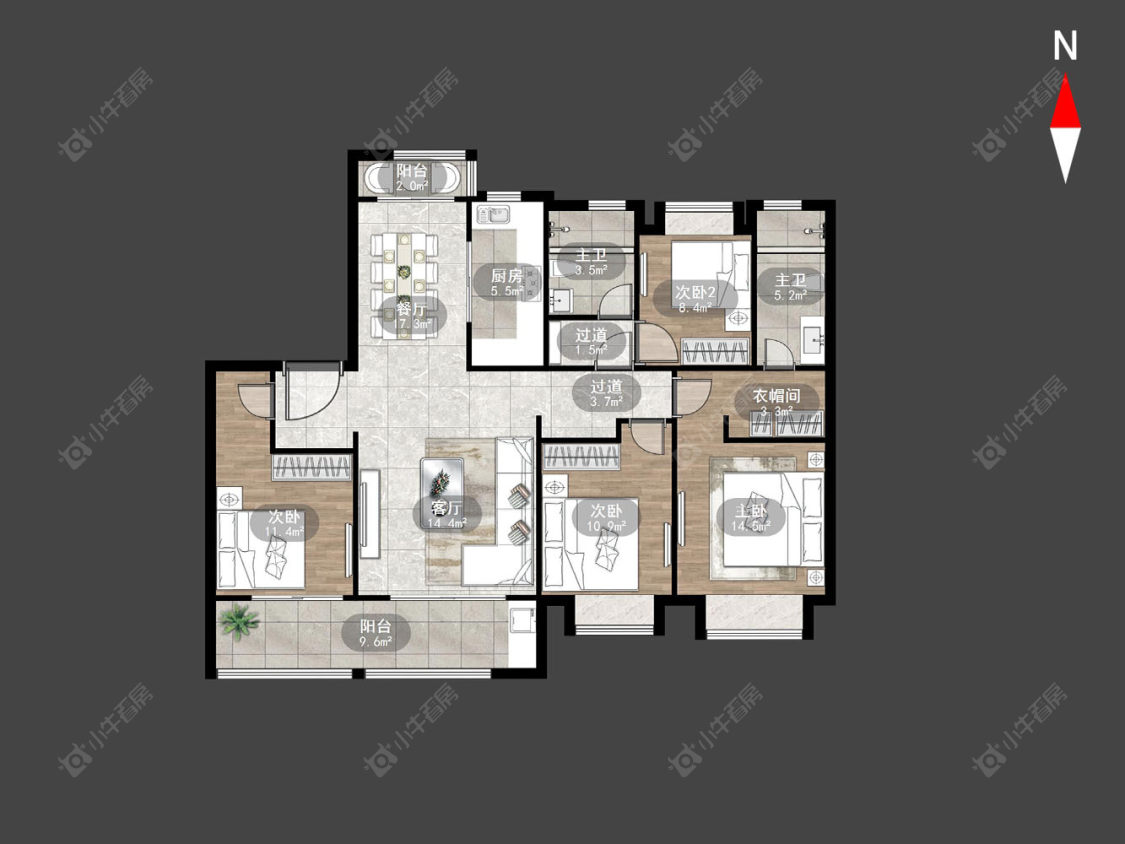 常州美的旭辉天赋在售二手房源户型图_小牛看房