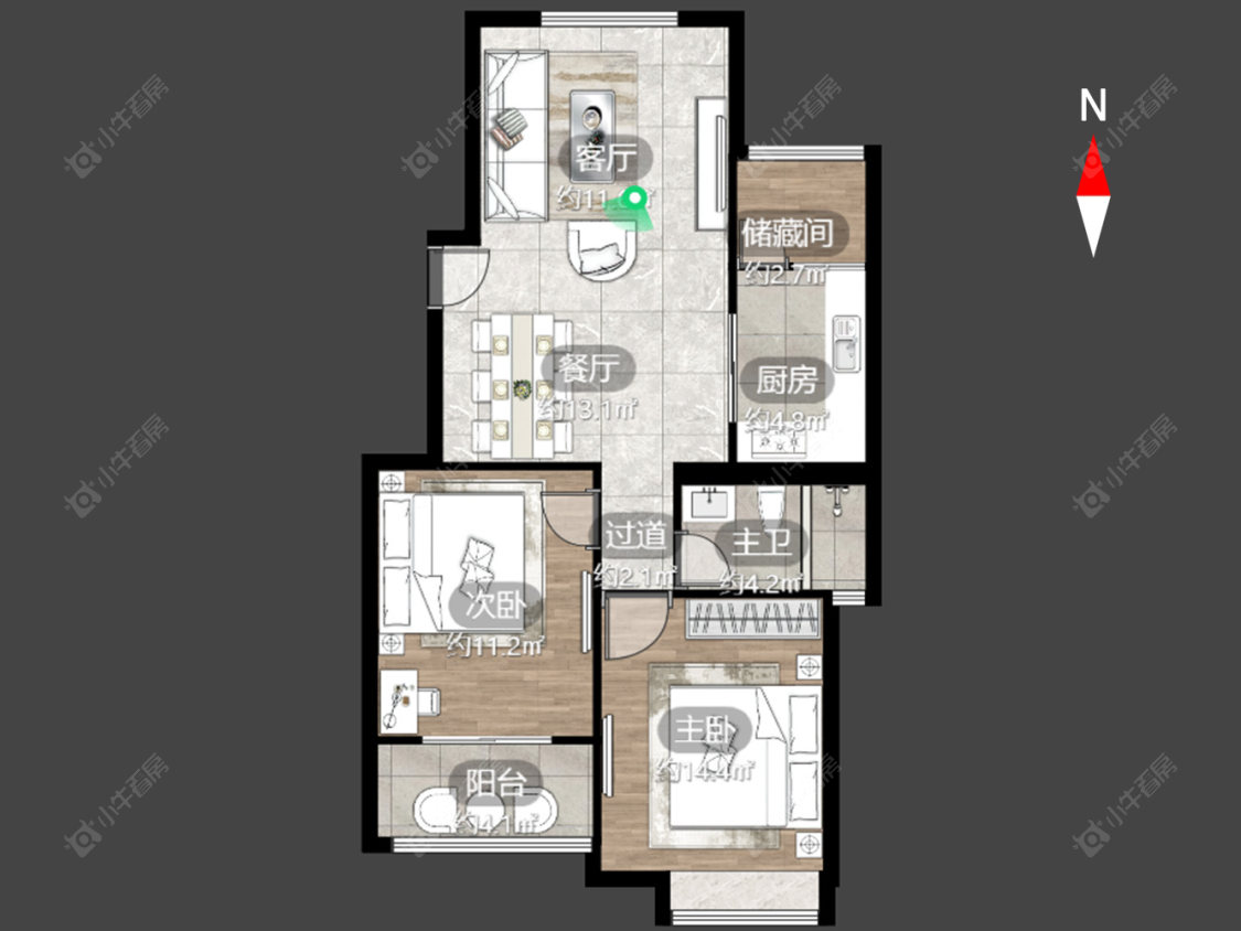 常州怡枫苑在售二手房源户型图_小牛看房