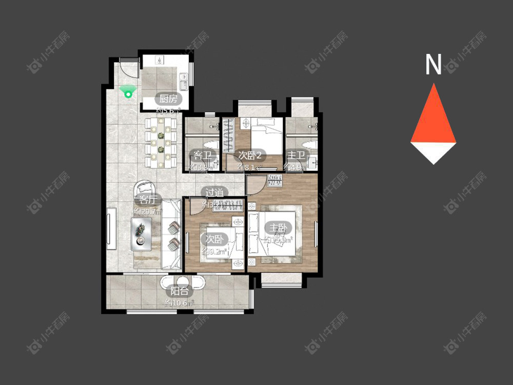常州新城湖悦朗隽在售二手房源户型图_小牛看房