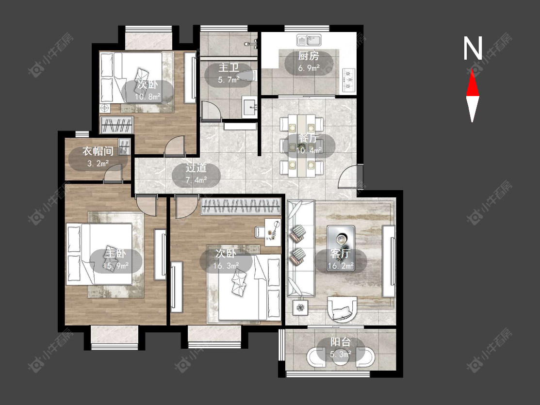 常州朝阳花园在售二手房源户型图_小牛看房